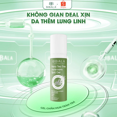 GEL chấm mụn Tràm Trà làm dịu, giảm sưng tấy, ngăn mụn mới, ngừa sẹo NANO TEA TREE ACNE-CARE SPOT GEL 15ML BIBALA