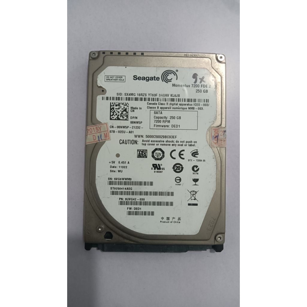 HDD 250GB cũ sức khỏe 100%