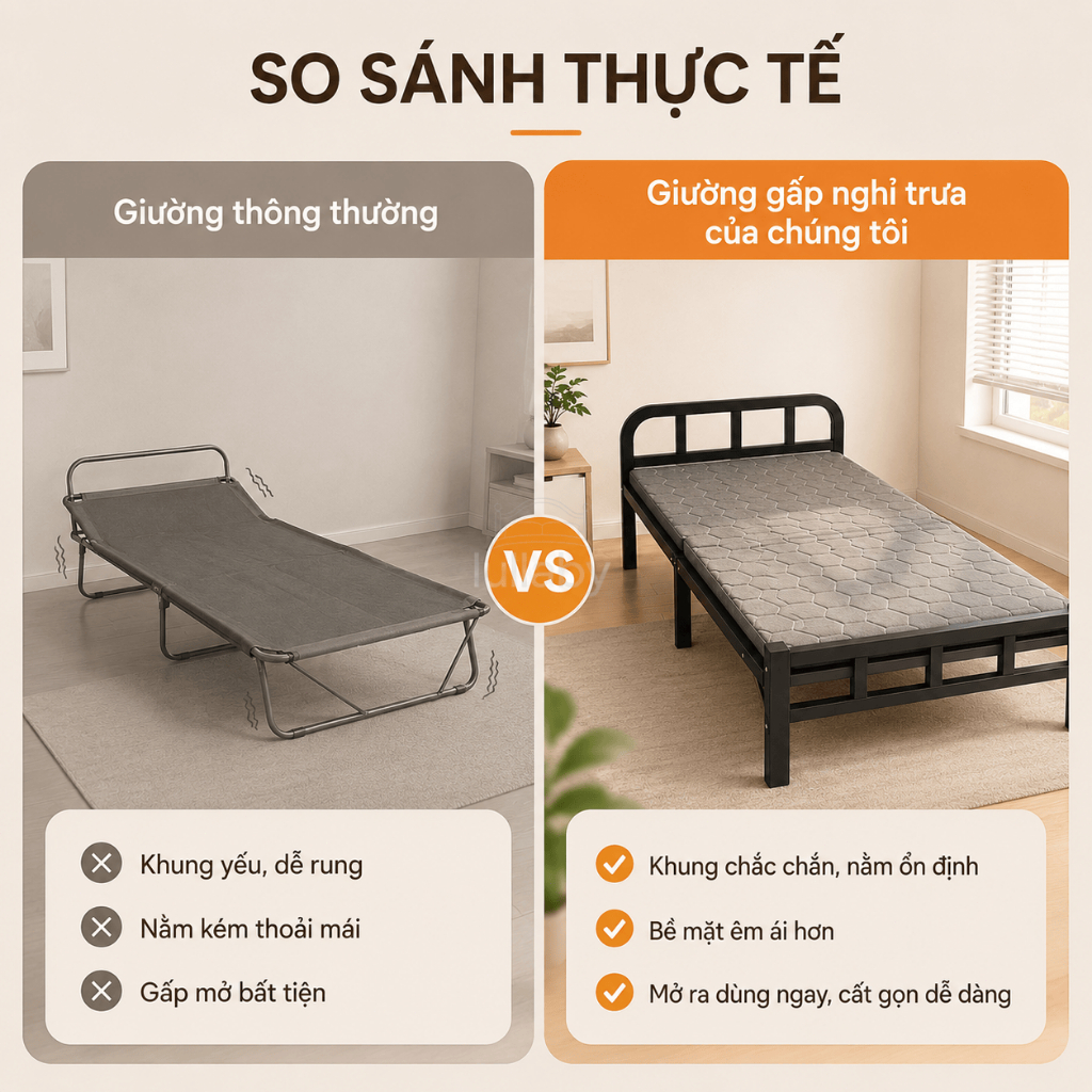 Lullaby giường gấp gọn Khung Thép Sơn Tĩnh Điện Chịu Chiều rộng 75/100/120 Dùng được nhiều nơi | BigBuy360 - bigbuy360.vn