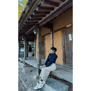 Áo Hanbok croptop đen, đỏ, xanh đen