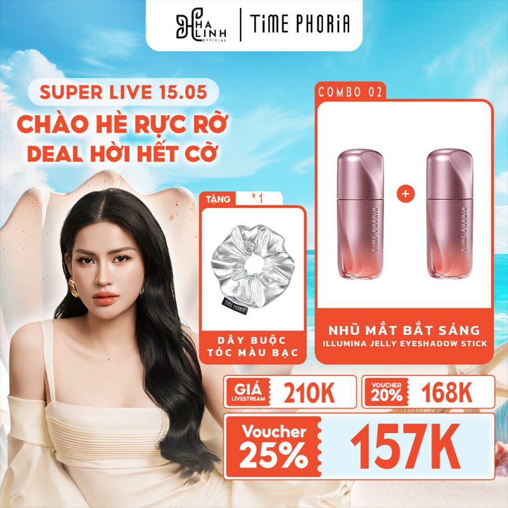 [VHL x Time Phoria] COMBO 2 Má hồng dạng kem mịn lì Time Phoria Pandora Blush 5G*2 + Dây buộc tóc mà