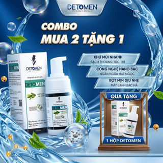 [Mua 2 Tặng 1] Dung Dịch Vệ Sinh Nam Giới Detomen Bọt Vệ Sinh Nam Ngăn Ngừa Hạt Ngọc Kháng Khuẩn Hương Bạc Hà 100ml
