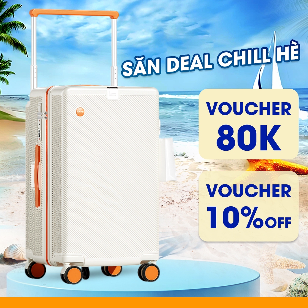 Vali Kéo du Lịch vali Cao Cấp Size 20/26inch Nhựa Abs+PC Bảo Hành 5 Năm