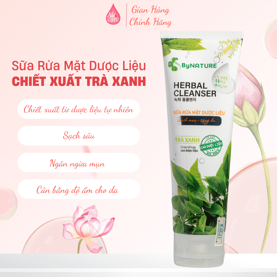 Sữa rửa mặt cho da dầu mụn ByNature Trà Xanh 120g, làm sạch sâu, giảm mụn, sáng da tự nhiên