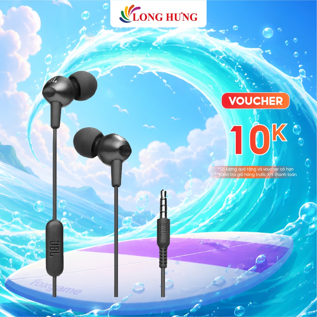 Tai nghe có dây In-ear JBL C200SI JBLC200SIU - Hàng chính hãng - Âm trầm tăng cường, dây chống rối, 
