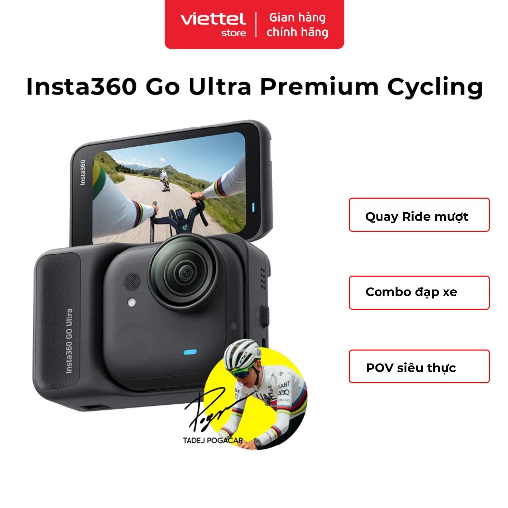 Insta360 GO Ultra Premium Cycling Bundle Chính hãng | Siêu Nhỏ Gọn | Gắn Xe Đạp | BigBuy360 - bigbuy360.vn
