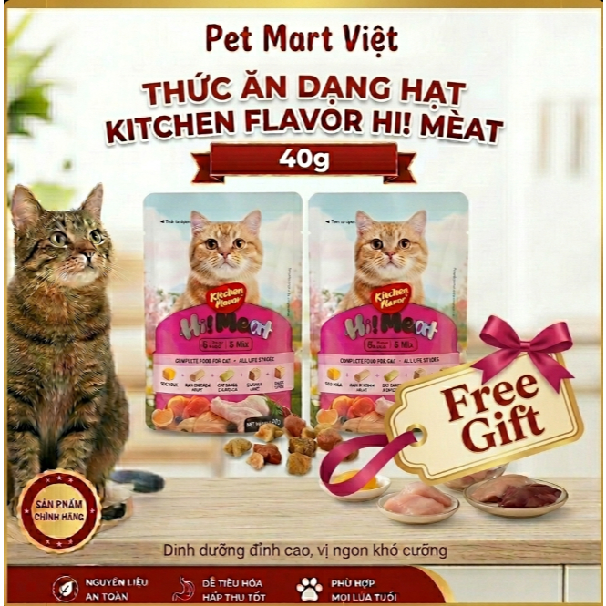 {QUÀ TẶNG 0Đ} Hạt Hi Meat,Hạt Kitchen Flavor Hi Meat 40g -Hạt siêu topping Dinh dưỡng hoàn chỉnh cho