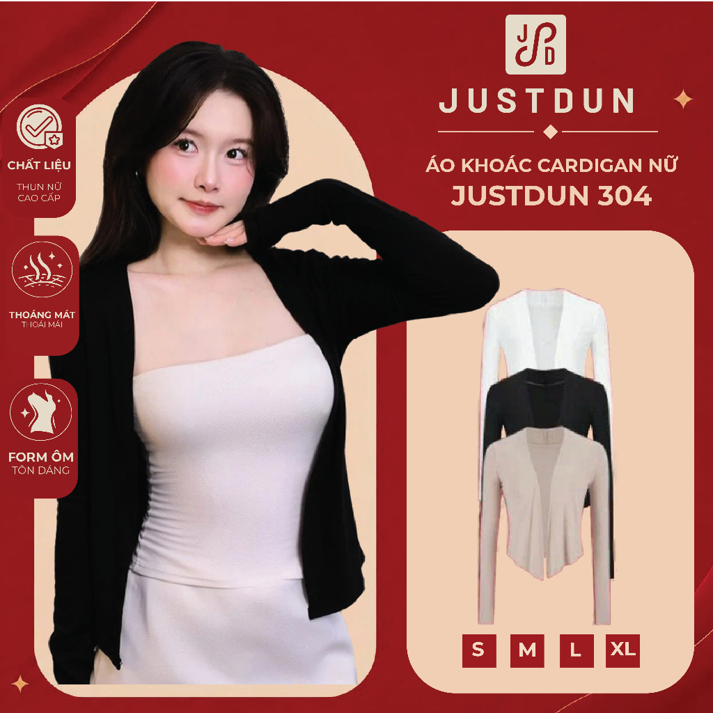 Áo Khoác Cardigan Nữ Dáng Dài JUSTDUN 304 - Vải Cotton Mịn, Mềm Mại, Thoải Mái, Dễ Phối Đồ | BigBuy360 - bigbuy360.vn