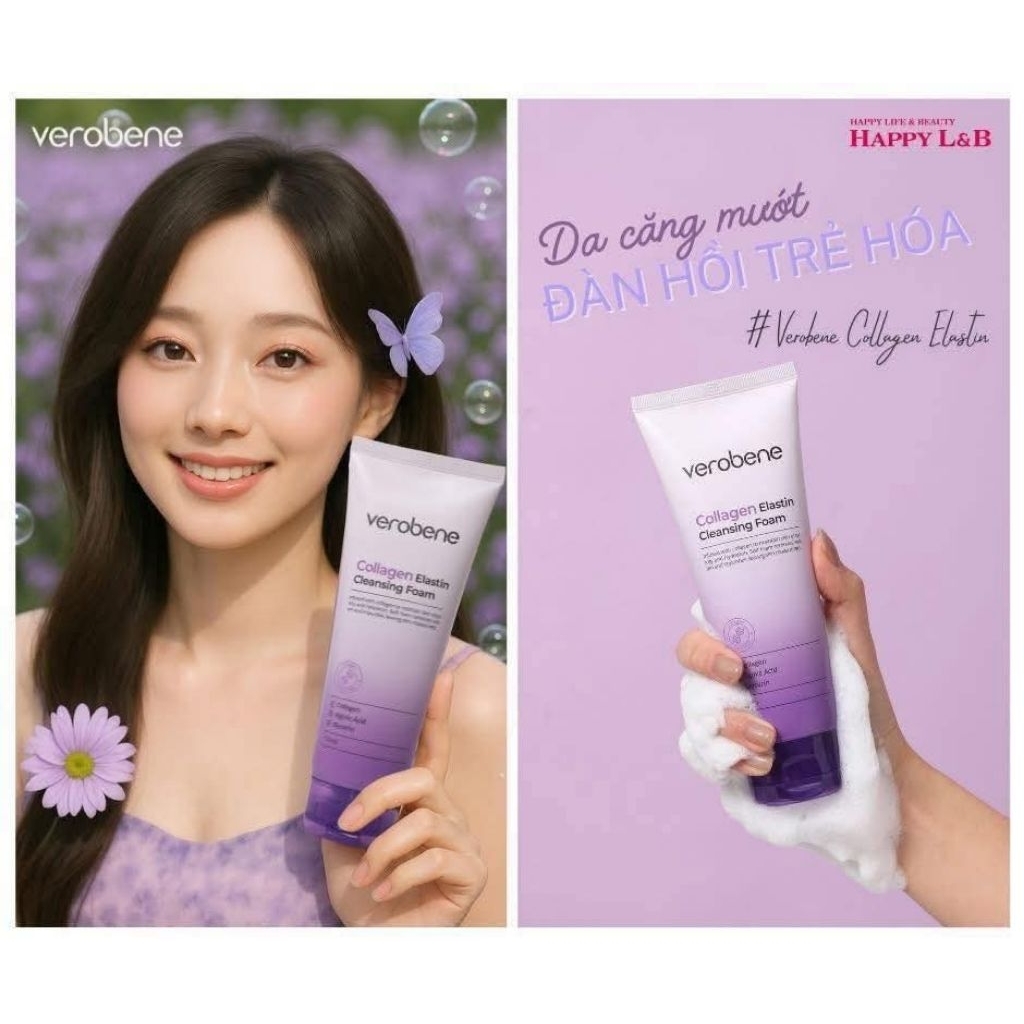 Verobene collagen elastin cleansing foam,sữa rửa mặt.