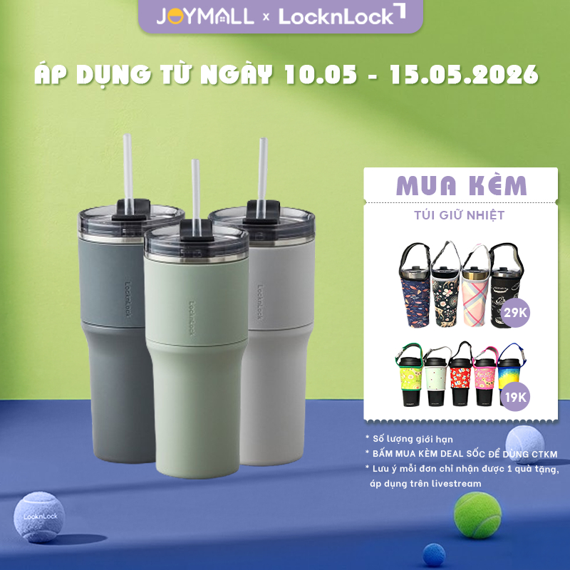 Ly giữ nhiệt LocknLock 650ml LHC4277S Metro Drive - Hàng chính hãng, kèm ống hút cọ rửa - JoyMall