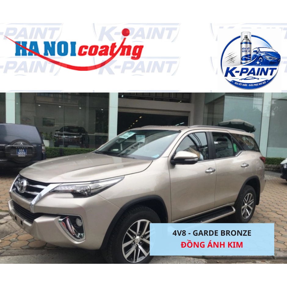 Sơn Xịt Xóa Vết Xước cho xe TOYOTA FORTUNER màu ĐỒNG ÁNH KIM mã màu 4V8 - GARDE BRONZE chính hãng K-