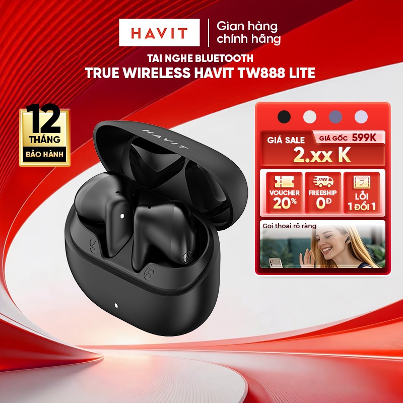 Tai Nghe Không Dây Havit Life 04T - TW888 | Mic CaII ENC Hall Switch | Bluetooth 6.0 | Nghe Đến 30H | BigBuy360 - bigbuy360.vn