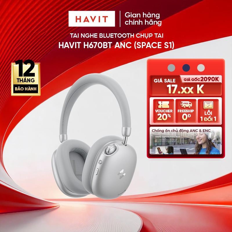 Tai nghe Bluetooth Headphone Havit Space S1 H670BT | Adaptive ANC 45dB | Bluetooth 6.0 | BigBuy360 - bigbuy360.vn