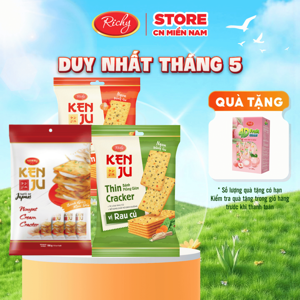 [TẶNG KẸO 4D ĐƠN 129K]  Combo Bánh Kenju, Kenju Kem Dẻo, Kenju Rau Củ,, kenju tôm