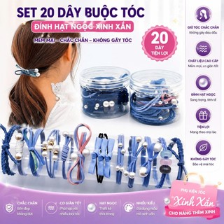 Hộp 12 dây thun cột tóc nữ cao cấp chính hiệu Luxury Korea - Set 12 dây chun buộc tóc cao cấp