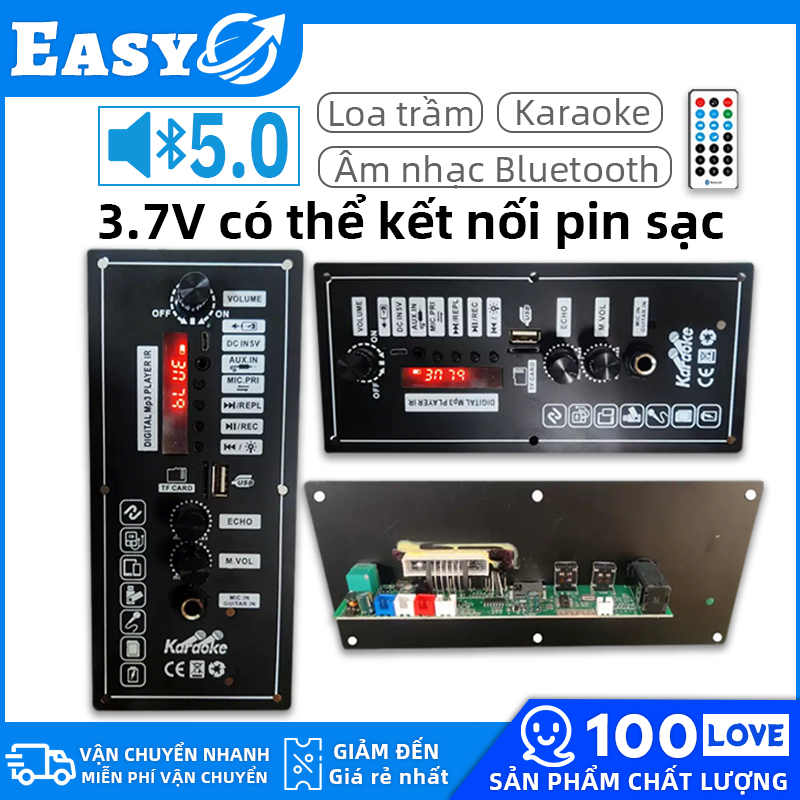 Mạch loa D10 Bluetooth 5.0 Mạch khuếch đại âm thanh xe hơi 3.7V,hỗ trợ karaoke | ®️EasyTech®️