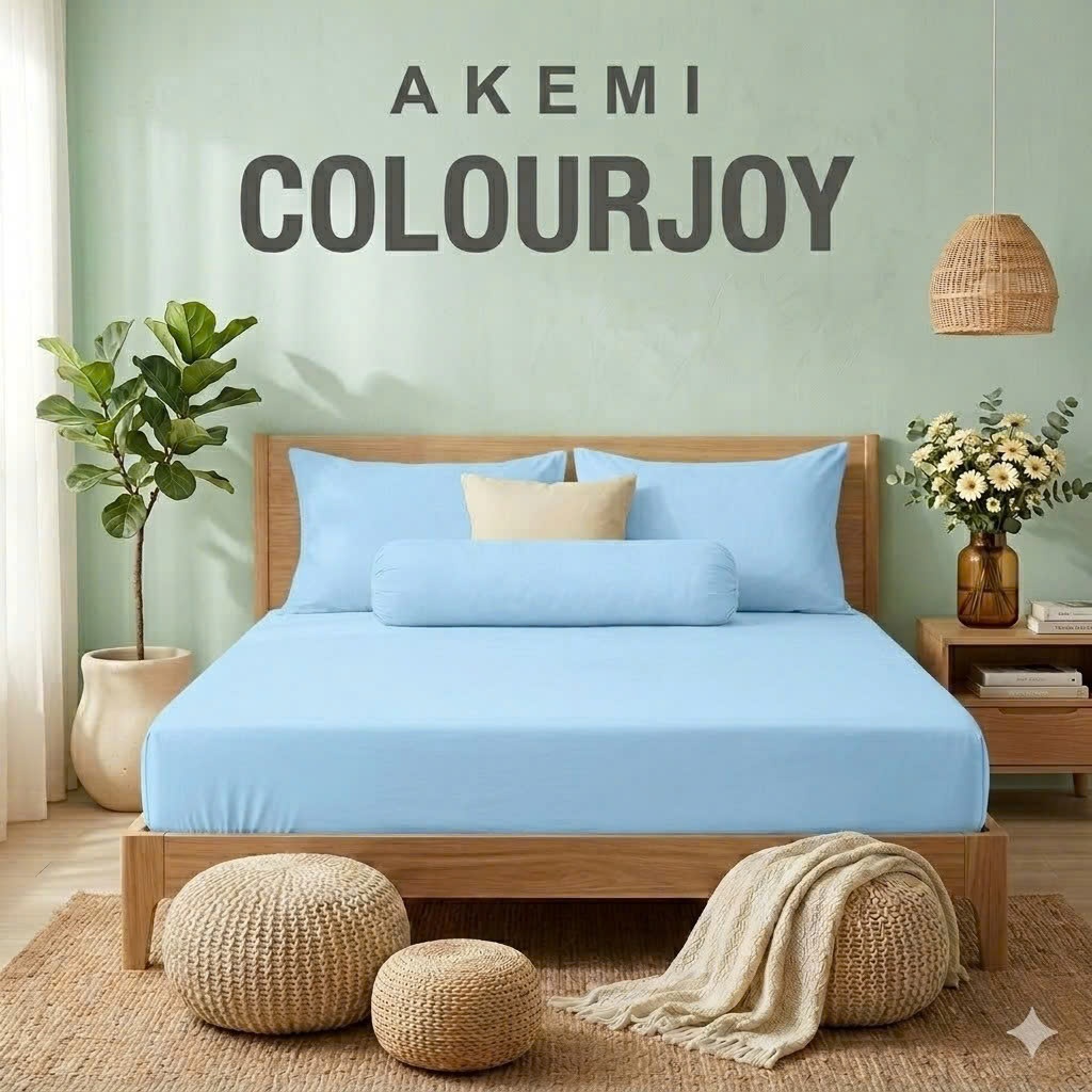 Bộ Drap Giường 4 Món Akemi Colourjoy - Ga Chun & Vỏ Gối MicroXT Cao Cấp, Nhiều Màu Sắc