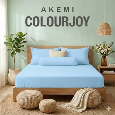 Bộ Drap Giường 4 Món Akemi Colourjoy - Ga Chun & Vỏ Gối MicroXT Cao Cấp, Nhiều Màu Sắc
