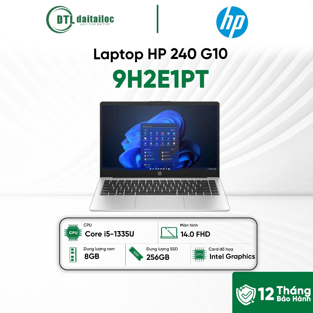 Laptop HP 240 G10 9H2E1PT Core i5-1335U 8GB 256GB SSD 14.0 FHD | Chính hãng | Bảo hành 12 tháng