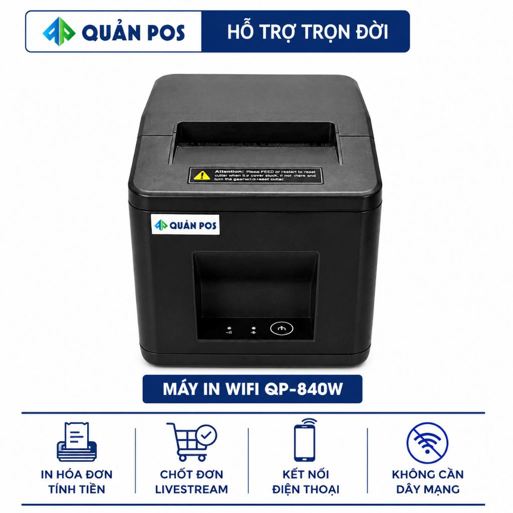 Máy in hóa đơn wifi kết nối điện thoại không dây Quản Pos QP-840W