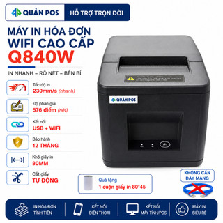 Máy in hóa đơn wifi kết nối điện thoại không dây Quản Pos QP-840W
