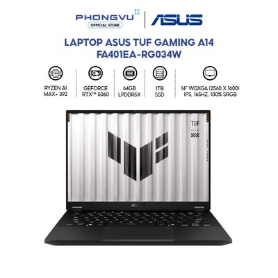 Laptop Gaming Asus TUF A14 FA401EA-RG034W (Ryzen AI MAX+ 392/ 64GB/ 1TB/ Windows 11 Home) - Bảo hành 24 tháng