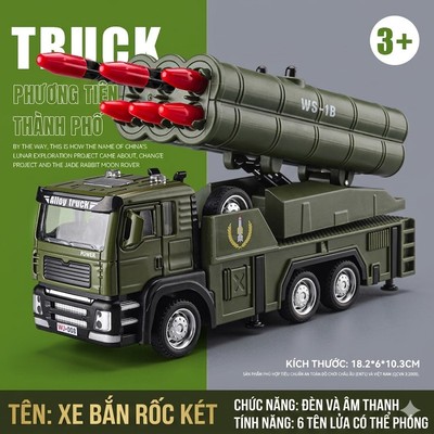 Đồ chơi mô hình xe tên lửa KAVY bằng hợp kim có nhạc và đèn 6 đầu chạy cót