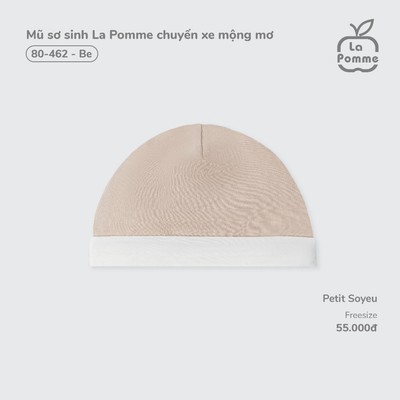 Mũ sơ sinh La Pomme chuyến xe mộng mơ - Sợi Petit Soyeu thoáng mát - Bé trai - Freesize