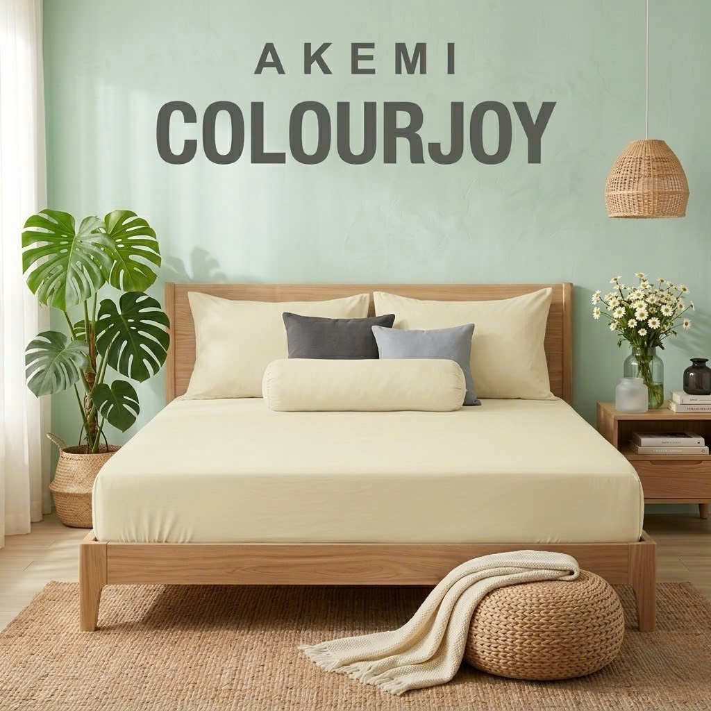 Bộ Drap Giường 4 Món Akemi Colourjoy - Ga Chun & Vỏ Gối MicroXT Cao Cấp, Nhiều Màu Sắc