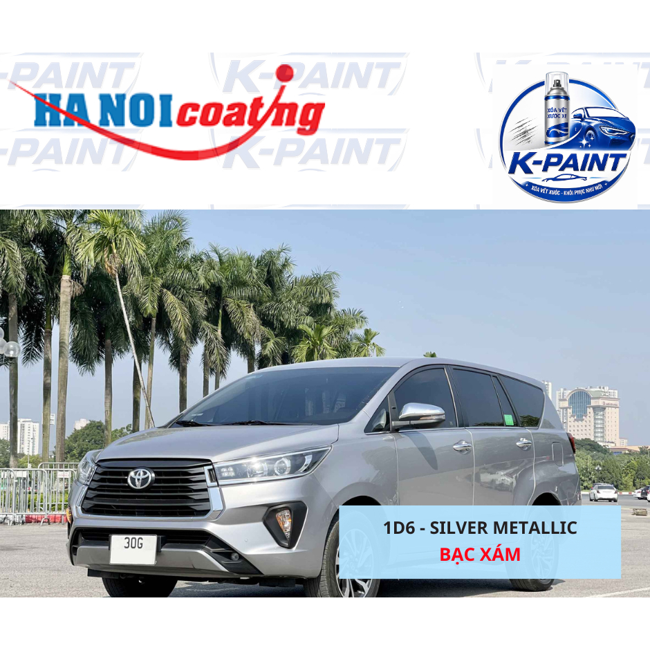 Sơn Xịt Xóa Vết Xước cho xe TOYOTA INNOVA màu BẠC XÁM mã màu 1D6 - SILVER METALLIC chính hãng K-PAIN