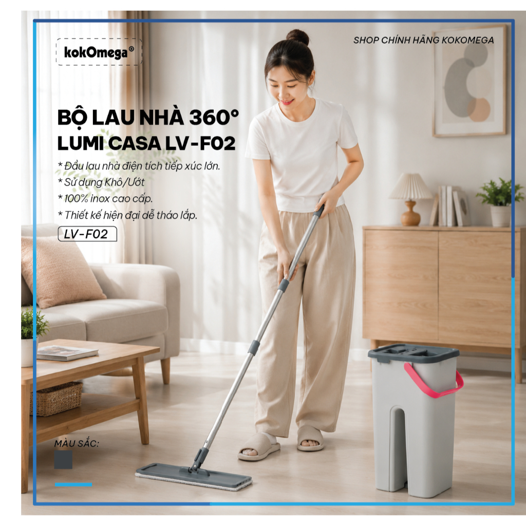 BỘ LAU NHÀ 360° LUMI CASA LV-F02