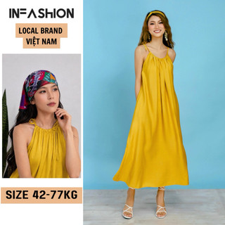 Đầm lụa nữ 2 dây dài – Đi chơi, đi biển, mặc nhà nhẹ mát, cổ yếm & cổ tròn, nhiều size – Infashion