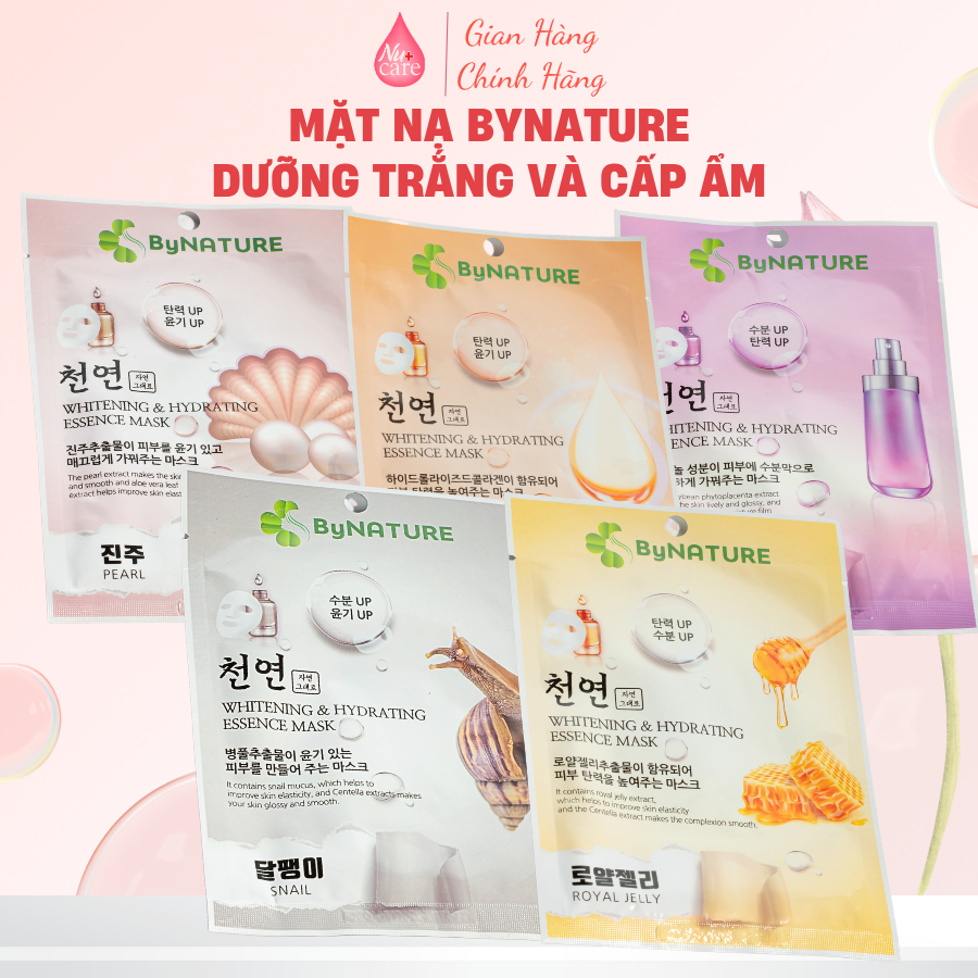 Quà tặng mặt nạ dưỡng da cấp ẩm trắng sáng ByNature, dưỡng da căng bóng, khoẻ mạnh