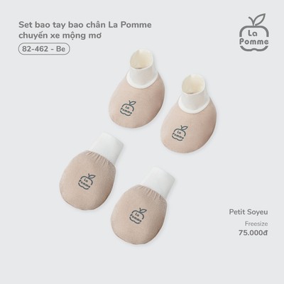 Set bao tay bao chân La Pomme chuyến xe mộng mơ - Sợi Petit Soyeu thoáng mát - Bé trai - Freesize