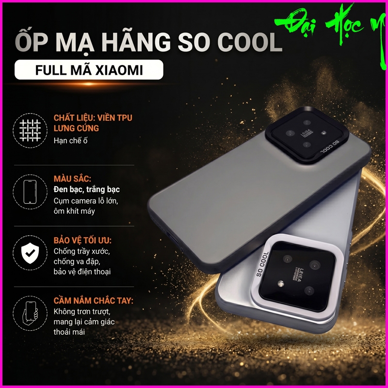 Ốp lưng imd đen - bạc socool Xiaomi Mi 12s Ultra/ Mi 12 Pro/ Mi 12/12x/12s... viền TPU lưng cứng mạ 