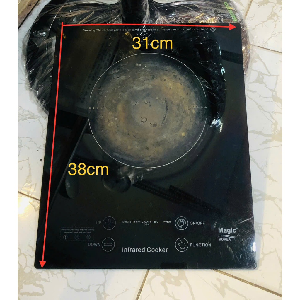 Mặt kính bếp hồng ngoại tháo máy Magic KT: 31x38cm