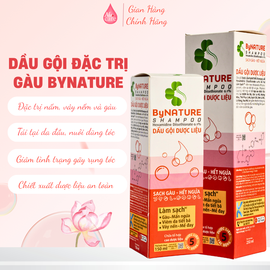 Dầu Gội Dược Liệu Sạch Gàu ByNature, Dứt Điểm Gàu Ngứa, Thành Phần An Toàn Lành Tính - 250ml