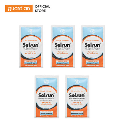 Combo Dầu Gội Giảm Gàu, Làm Sạch Gàu Anti-dandruff Shampoo Selsun 5ml | Guardian Việt Nam