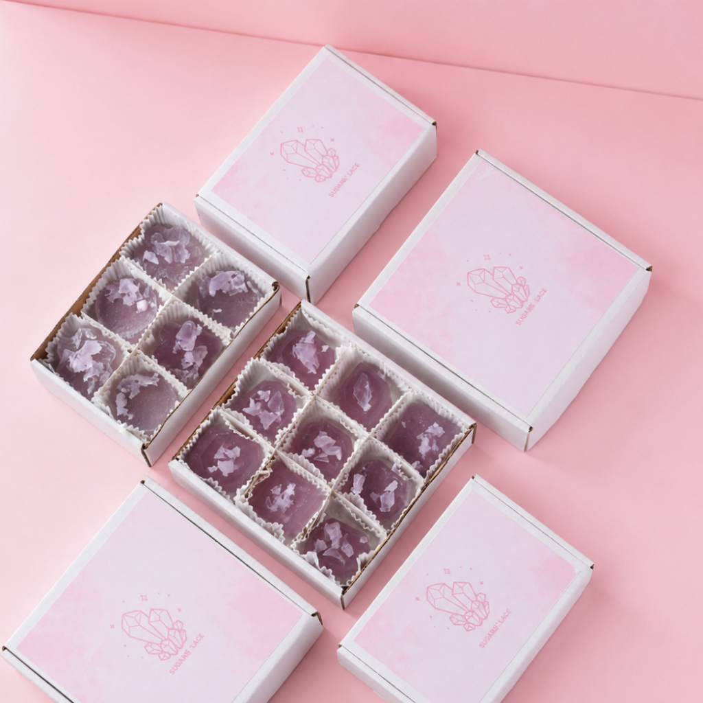 Hộp quà Crystal Thạch Anh Tím Vị Việt Quất Tương Tư - Amethyst Blueberry Longing Flavor