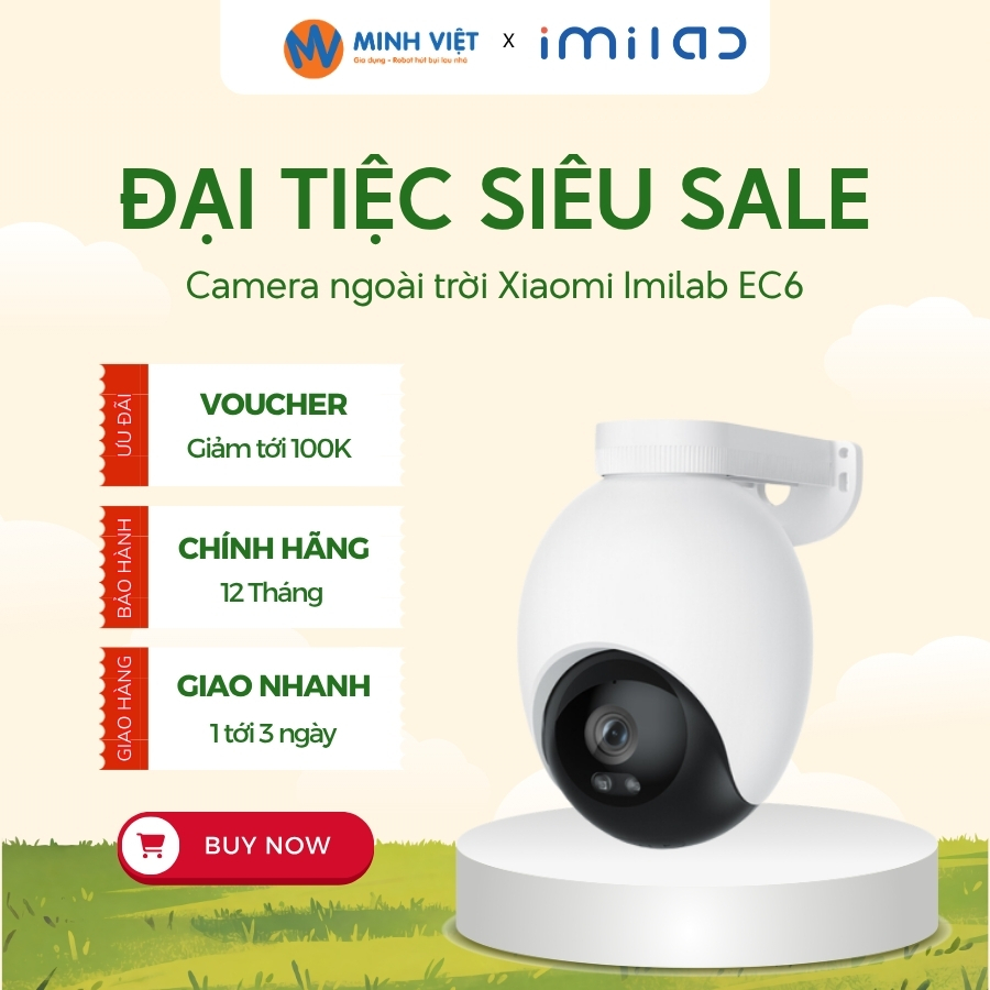 Camera Ngoài Trời Imilab EC6 - Hai Góc Nhìn, Phân Giải 2K, Đèn Chiếu Sáng - BH 12 Tháng - Minh Việt