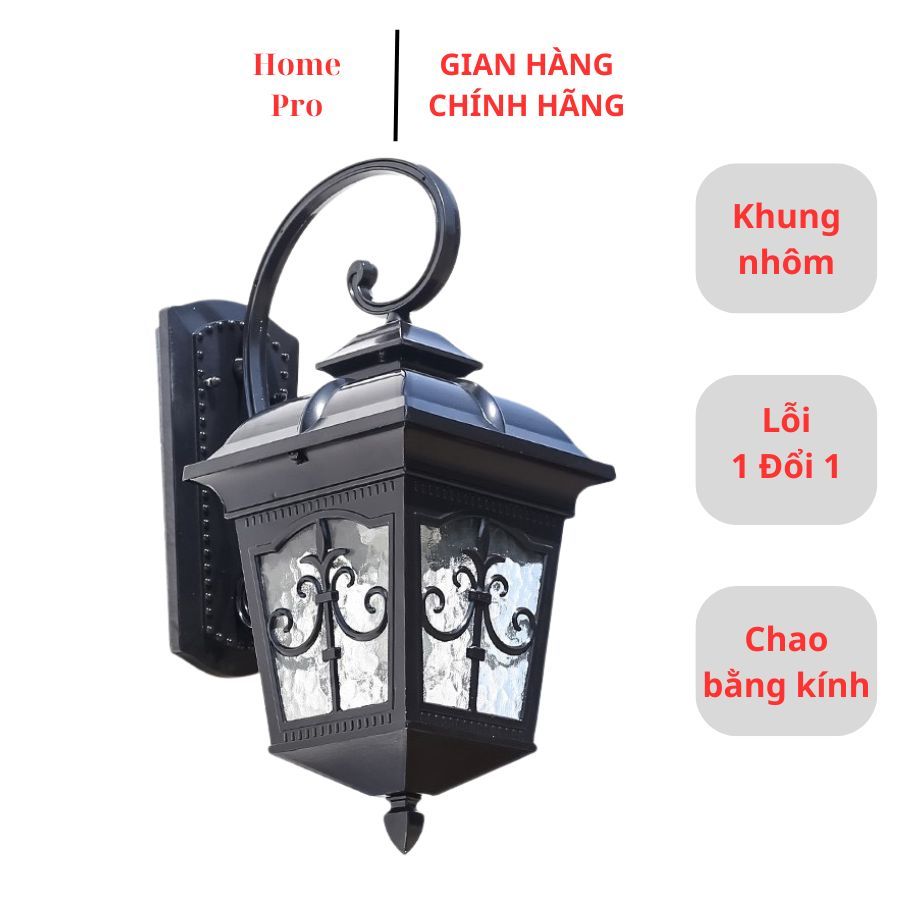 [TẶNG KÈM BÓNG] Đèn treo tường nội ngoại thất HomePro, Đèn treo cột hiên nhà hành lang lối đi cầu th