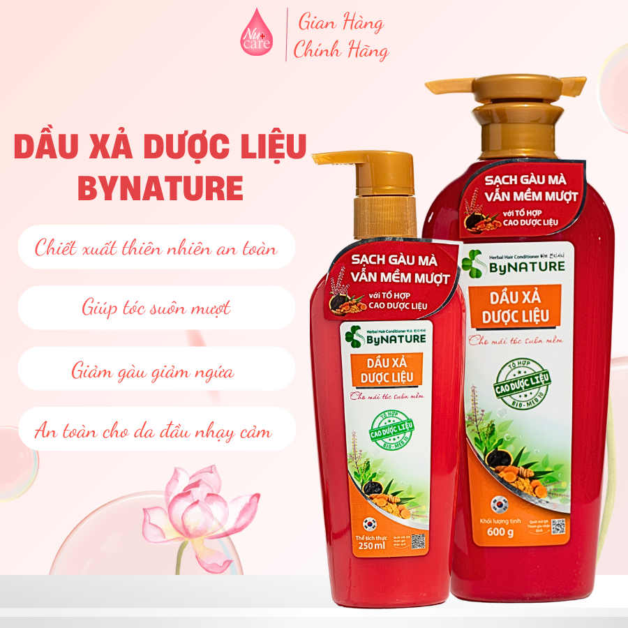 Dầu Xả Dược Liệu ByNature Giúp Phục Hồi Tóc Hư Tổn, Dưỡng Tóc Mềm Mượt Tự Nhiên - 600ML