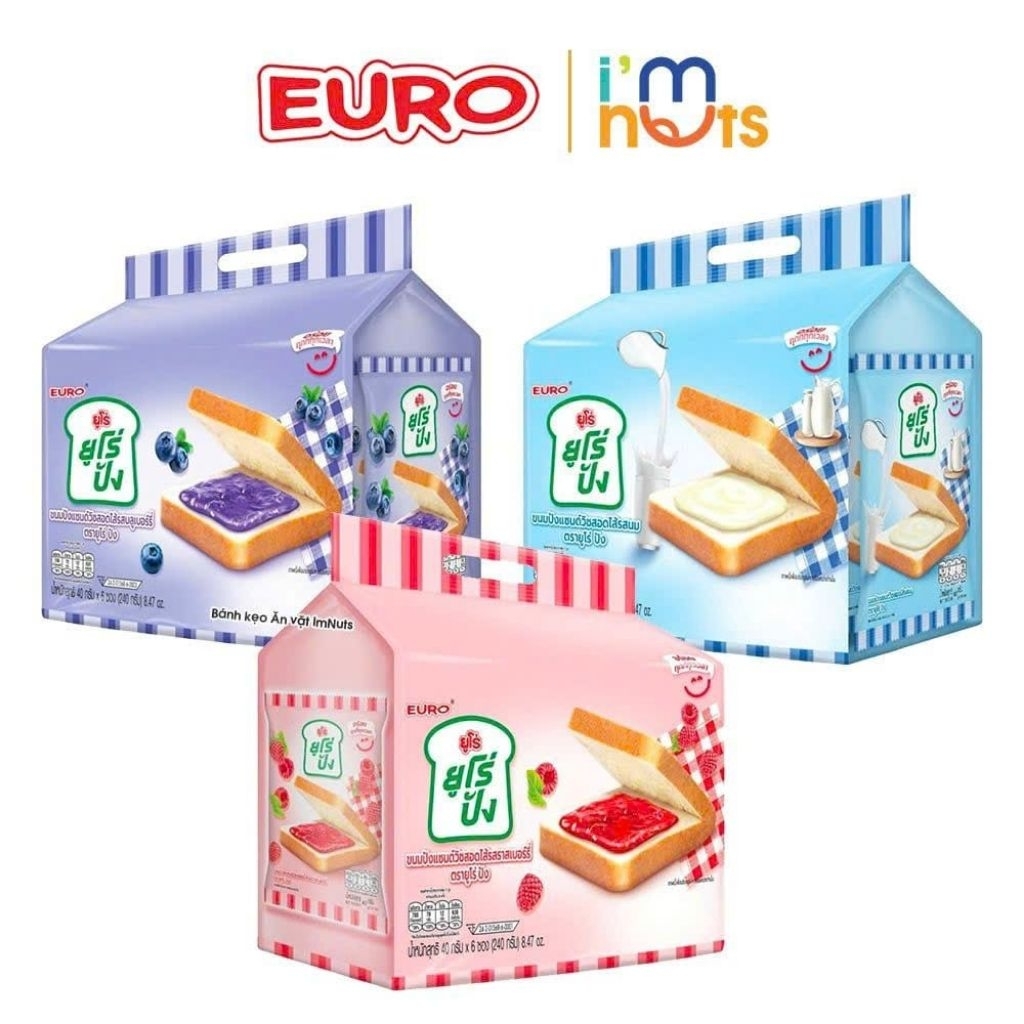 Bánh Sanwich Euro Túi 6 Gói 3 Vị Cực Ngon
