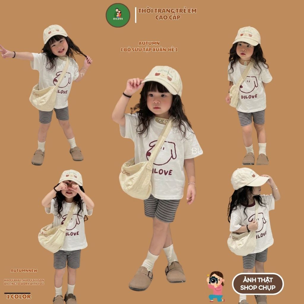 Bộ Quần Áo Trẻ Em DILOVE Bộ Đồ Bé Gái Bé Trai Mùa Hè Thoáng Mát Thấm Hút Mồ Hôi - Mã Dilove