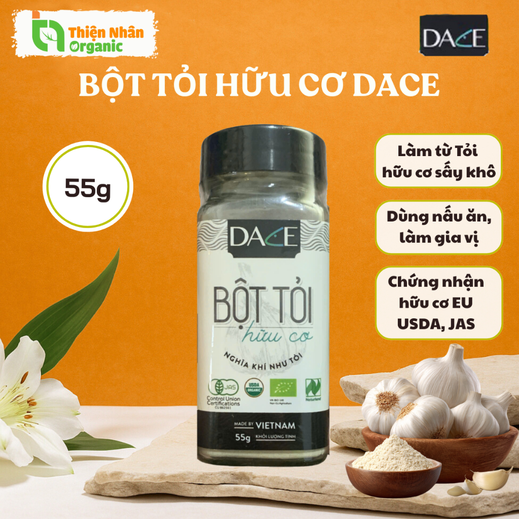 Bột Tỏi Hữu Cơ Dace 55g Gia Vị Nấu Ăn
