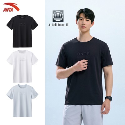 ANTA Áo Thun Thể Thao Nam Ice Yarn, Áo Thun Chơi Cầu Lông, Pickleball, Tennis, Tập Gym Thoáng Mát, Nhanh Khô 1526B7122