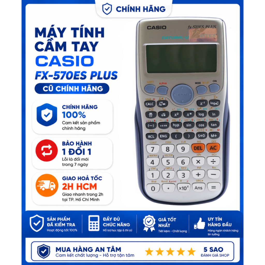 [Chính hãng] Máy tính cầm tay Casio fx 570 Es plus cũ đã qua sử dụng