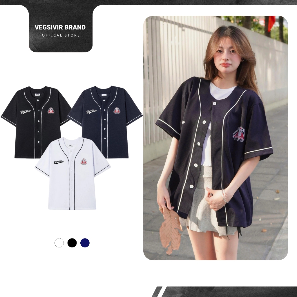 Áo Sơ Mi Bóng Chày Tay Ngắn Vegsivir - Baseball Shirt.