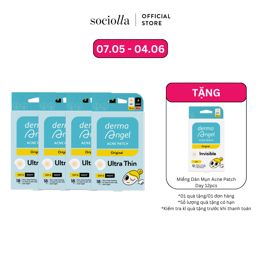 Combo 4 Miếng Dán Mụn Derma Angel (Không Tiệt Trùng) - Derma Angel Acne Patch Mix 18