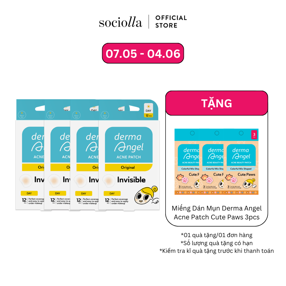 Combo 4 Miếng Dán Mụn Derma Angel (Không Tiệt Trùng) - Derma Angel Acne Patch Day 12